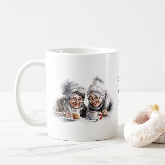 Weihnachten, Freunde, Schwestern Tasse (Mit Donut)