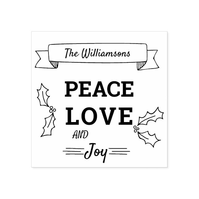 Weihnachten Frieden Liebe und Freude Personalisier Gummistempel (Prägung)
