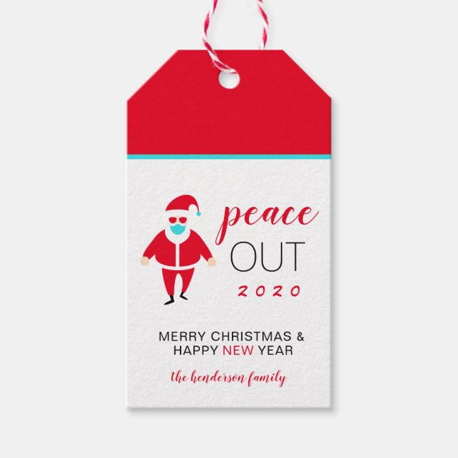 Weihnachten Frieden Out 2020 Der Weihnachtsmann im Geschenkanhänger (Vorderseite)
