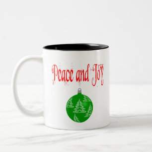Weihnachten Frieden und Freude Zweifarbige Tasse