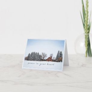 Weihnachten Friedlich Winter Szene Prairie Church Dankeskarte