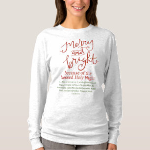 Weihnachten froh und hell Heilig Rot Grünen Asche T-Shirt