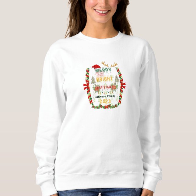 Weihnachten froh und hell Moderne Frauen Sweatshirt (Vorderseite)
