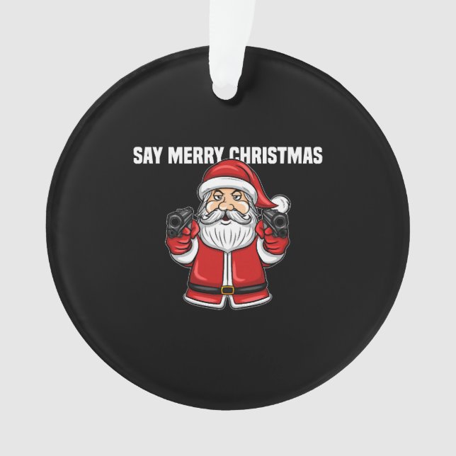 Weihnachten froh Weihnachten mit Waffen Ornament (Vorderseite)