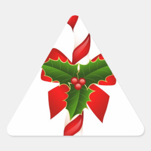Weihnachten Frohe Ferien Bäume Ornamente Feiern Dreieckiger Aufkleber