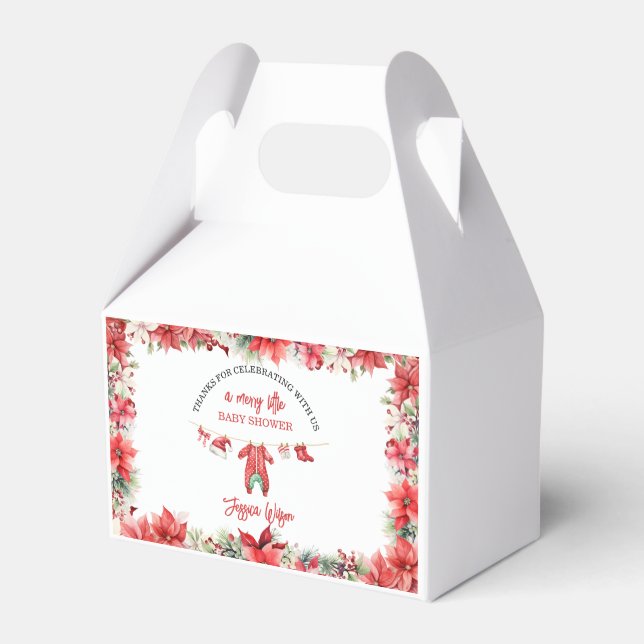 Weihnachten Frohe kleine Baby Dusche Geschlecht ne Geschenkschachtel (Vorderseite)