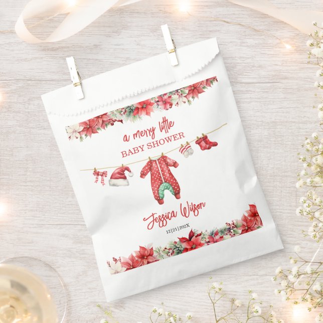 Weihnachten Frohe kleine Baby Dusche Geschlecht ne Geschenktütchen (Ausgeschnitten)