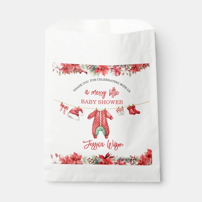 Weihnachten Frohe kleine Baby Dusche Geschlecht ne Geschenktütchen (Vorderseite)