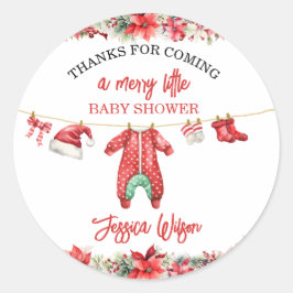 Weihnachten Frohe kleine Baby Dusche Geschlecht ne Runder Aufkleber