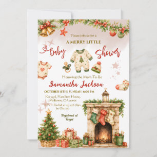 Weihnachten Frohe kleine Winterfeier Baby Shower Einladung