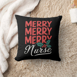 Weihnachten frohe Krankenschwester Pflege Geschenk Kissen