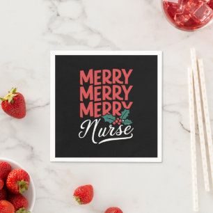 Weihnachten frohe Krankenschwester Pflege Geschenk Serviette