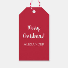 Weihnachten Frohe Weihnachten Personalisiert Rot Geschenkanhänger