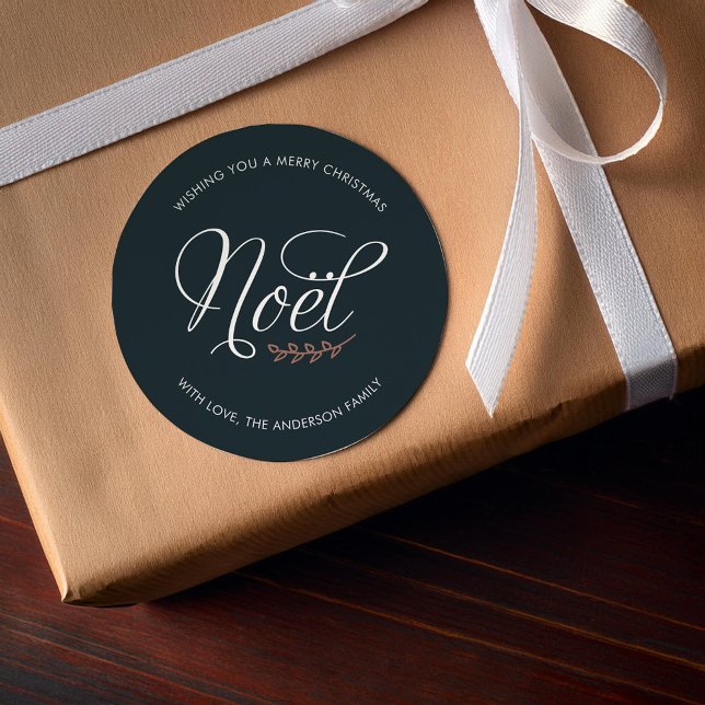 WEIHNACHTEN Frohe Weihnachten Personalisiert Runder Aufkleber (Von Creator hochgeladen)