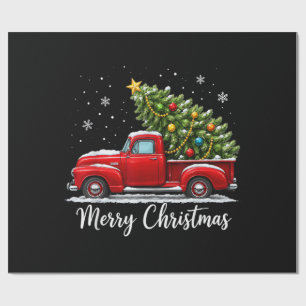 Weihnachten Frohe Weihnachten Roter LKW Baum Männe Geschenkpapier