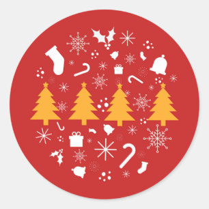 Weihnachten, frohe Weihnachten Runder Aufkleber