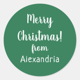 Weihnachten frohe Weihnachten von Name Green Runder Aufkleber