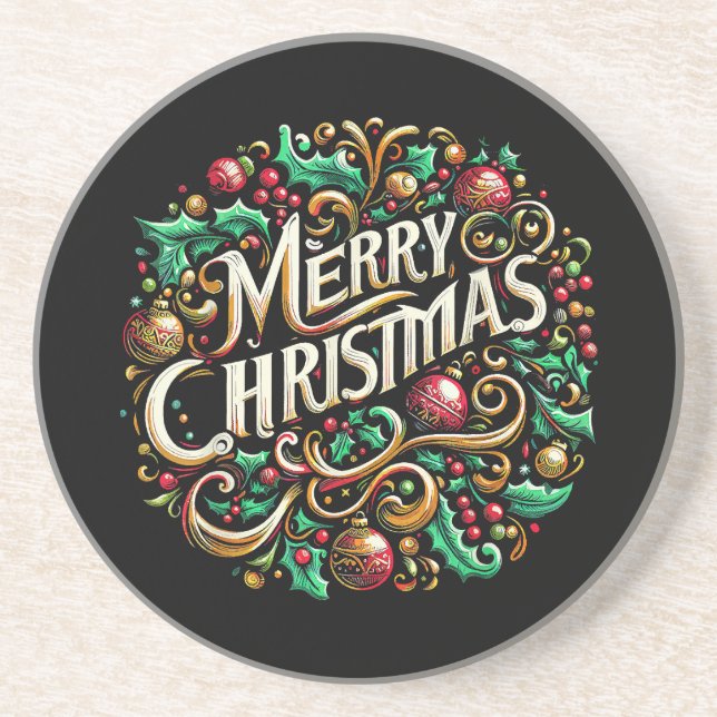 Weihnachten Frohe Weihnachtsfeiertag Niedlich Getränkeuntersetzer (Vorne)