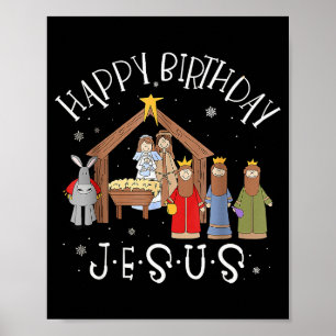 Weihnachten Froher Geburtstag Jesus Weihnachten Kr Poster
