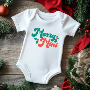 Weihnachten Fröhlich Mini Cute Moderne Typografie  Baby Strampler