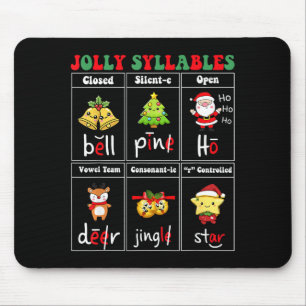 Weihnachten Fröhliche Silben Lehrer Schüler Lustig Mousepad