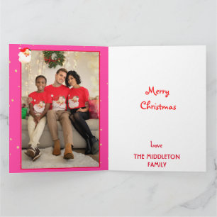 Weihnachten Fröhlicher Weihnachtsmann Foto Rosa Gr Karte