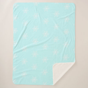 Weihnachten Frost blauer Schneeflocken Sherpadecke
