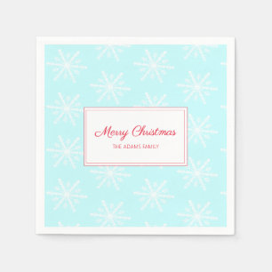 Weihnachten Frost blauer Schneeflocken Sonderurlau Serviette