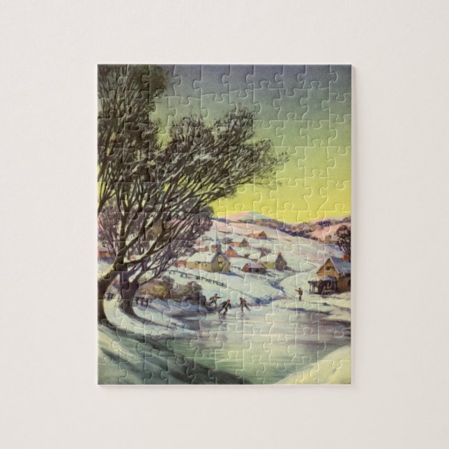 Weihnachten, Frozen See mit Eis Skater (Vertikal)