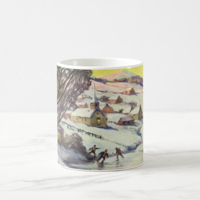 Weihnachten, Frozen See mit Eis Skater Kaffeetasse (Mittel)