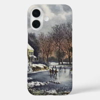 Weihnachten, Frühe Winter Skater auf einem Teich