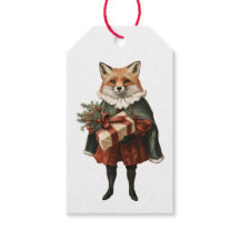 WEIHNACHTEN FUCHS GESCHENKETIKETT VINTAGE