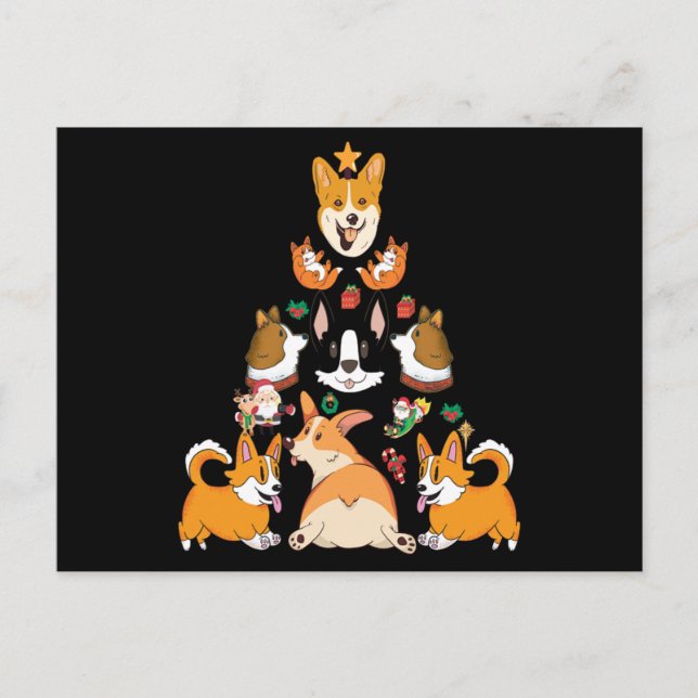 Weihnachten Funny Corgi Xmas Tree Dog Lover Gesche Postkarte (Vorderseite)