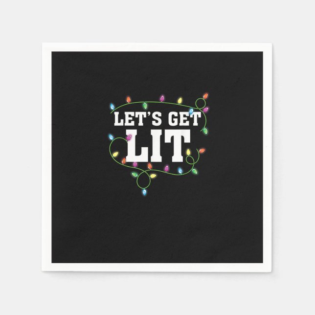 Weihnachten Funny Niedlich Lasst uns Lit bekommen Serviette (Vorderseite)