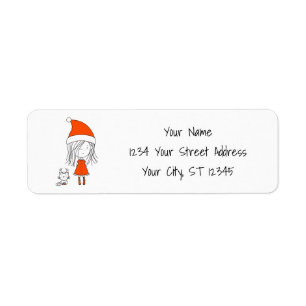 Weihnachten Funny Niedlich Santa Girl Katze Cartoo