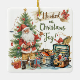 Weihnachten für Angelfreunde Keramikornament