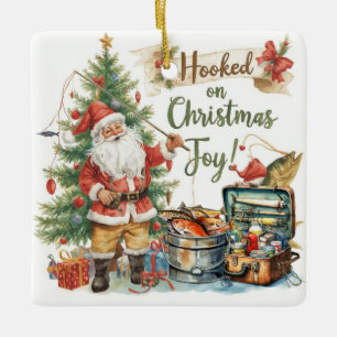 Weihnachten für Angelfreunde Keramikornament
