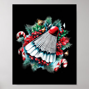 Weihnachten für Badminton Liebhaber, Weihnachten Poster