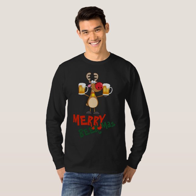 Weihnachten für BIER-Liebhaber - LIT Rudolph T-Shirt (Vorne ganz)