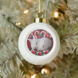 Weihnachten für Bunnies Keramik Kugel-Ornament