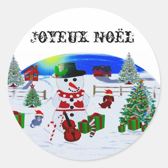Weihnachten für ein Land Runder Aufkleber (Vorderseite)