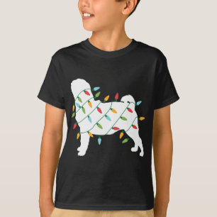 Weihnachten für Hund Lover Weihnachtslicht Mops T-Shirt