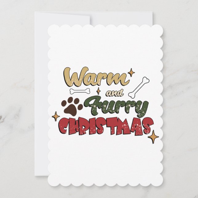 Weihnachten für Hunde - Heiße Weihnachten und Furc Dankeskarte (Vorderseite)