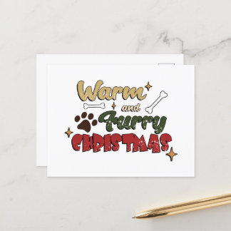 Weihnachten für Hunde - Heiße Weihnachten und Furc Postkarte
