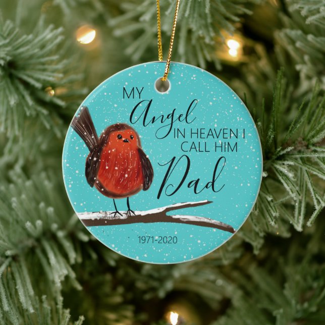 Weihnachten für immer im Herzen Papa Keramik Ornament (Baum)
