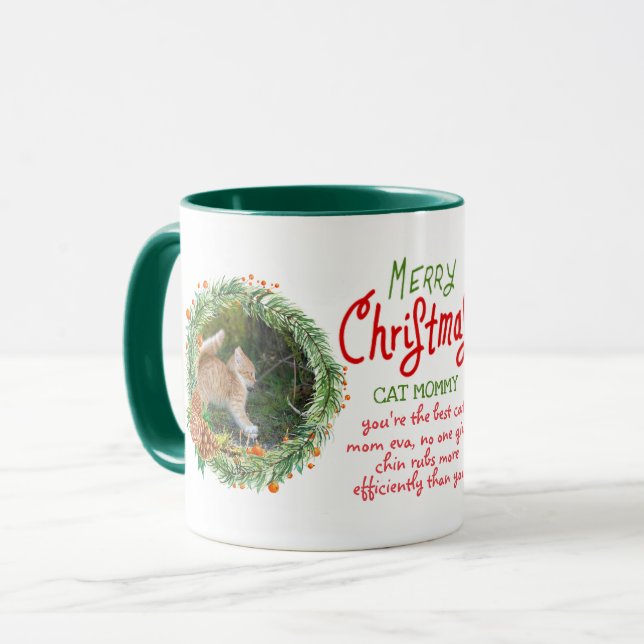 Weihnachten für Katzen-Mamas - Hinzufügen von 2 Fo Tasse (Vorderseite Links)