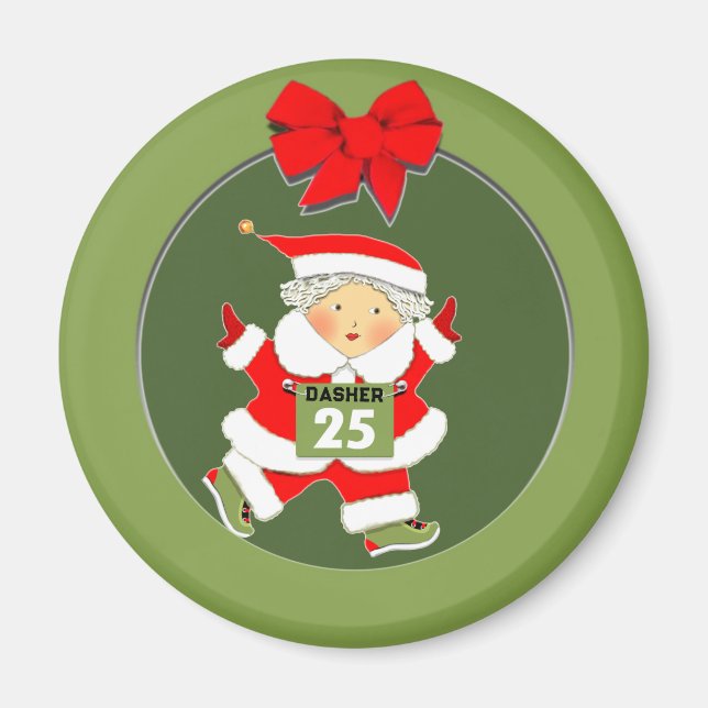 Weihnachten für Läuferinnen Magnet (Vorne)