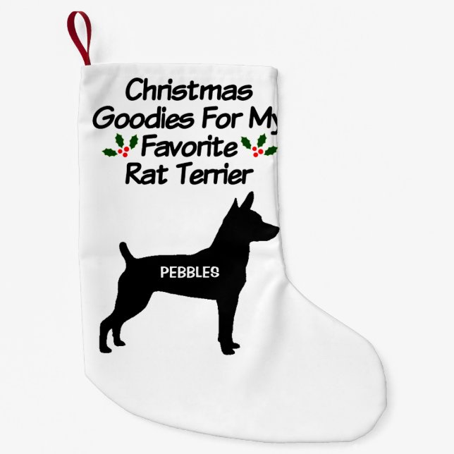 Weihnachten für Lieblingsratten Terrier Hund Kleiner Weihnachtsstrumpf (Vorderseite)