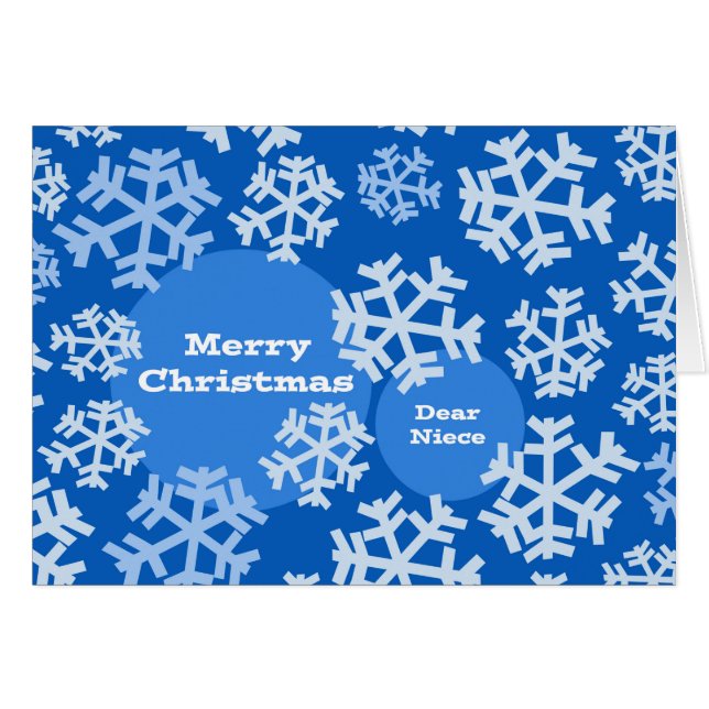 Weihnachten für Nichte, Schneeflocken Modernes Des (Vorderseite (Horizontal))