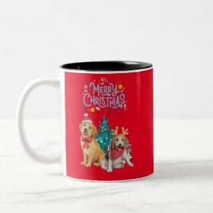 Weihnachten für niedliche Hunde Zweifarbige Tasse